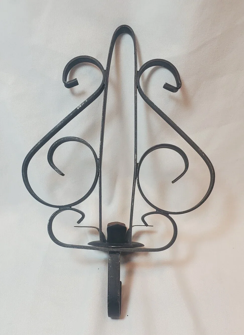 Black Victorian Gothic Vtg Scroll Wall Hanging Sconce Taper Candle Holder